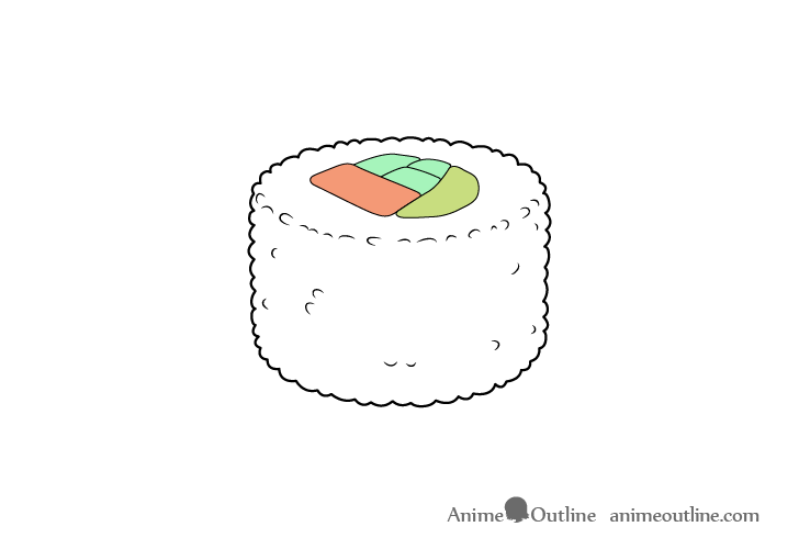 Sushi uramaki drawing
