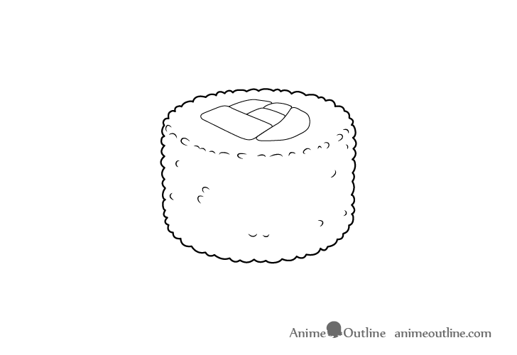 Sushi uramaki line drawing