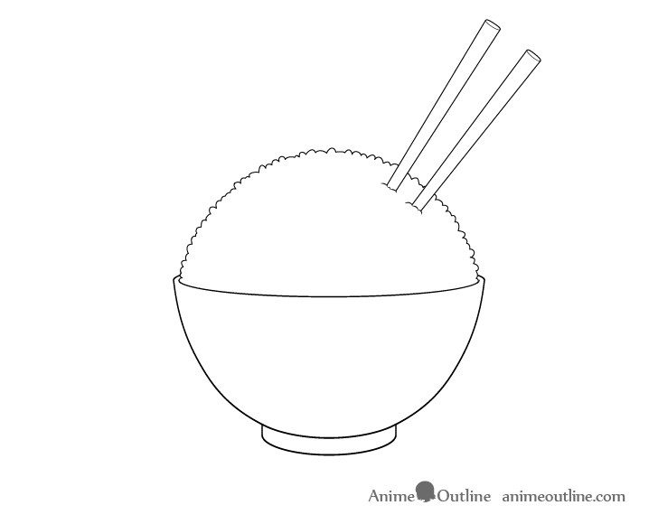 Rice bowl chopsticks drawing