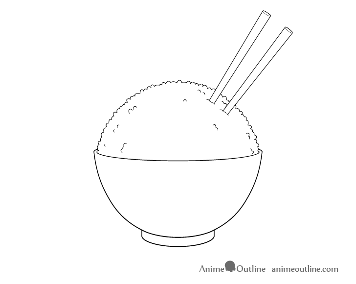 Rice bowl line drawing