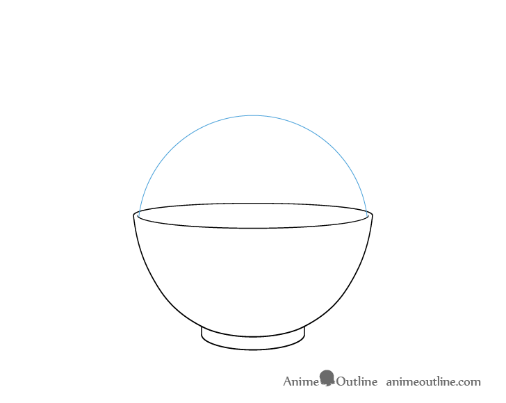 Rice bowl rice outline drawing