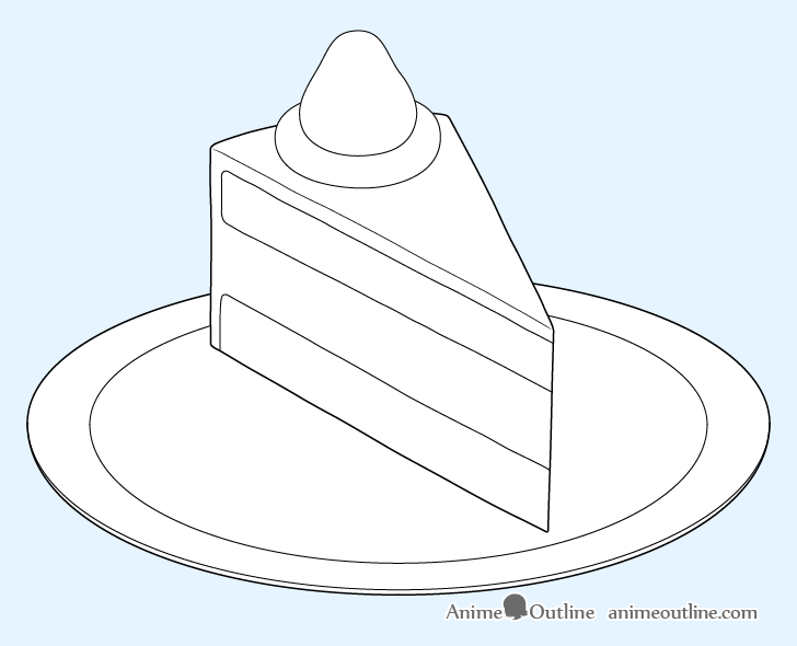 Cake slice layers drawing