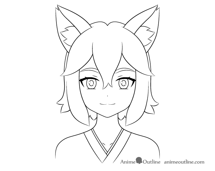 How to Draw an Anime Fox Girl Step by Step  AnimeOutline