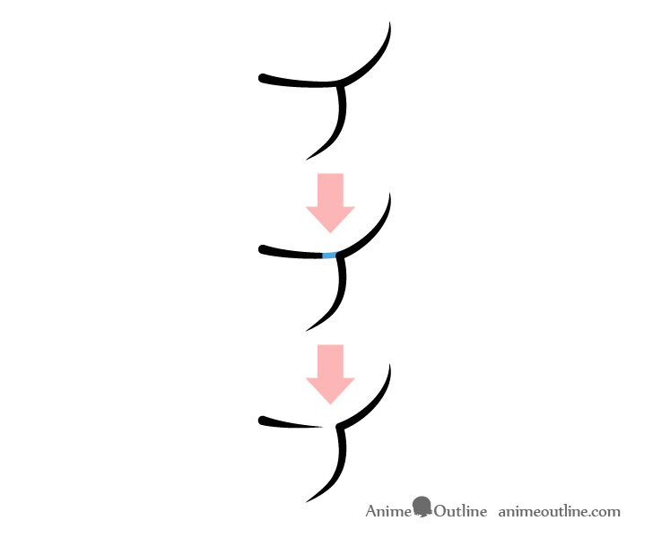 Anime mouth gap side view drawing