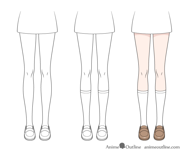 Anime socks drawing step by step