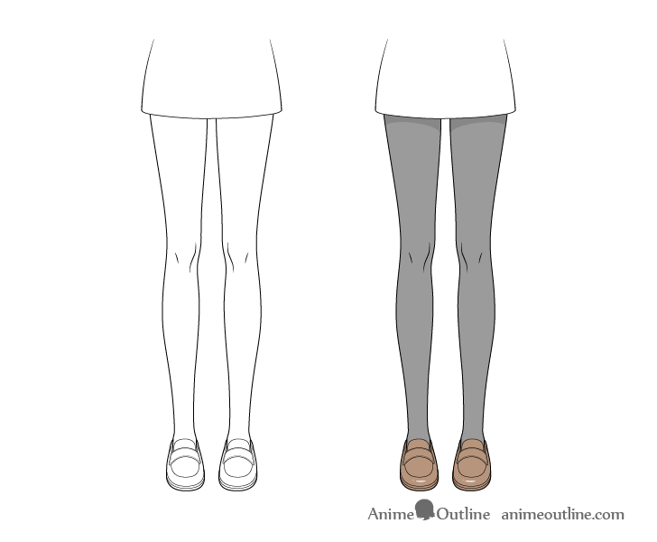 Anime tights drawing step by step