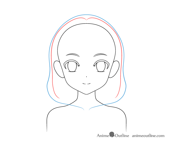 Anime panda girl hair volume drawing