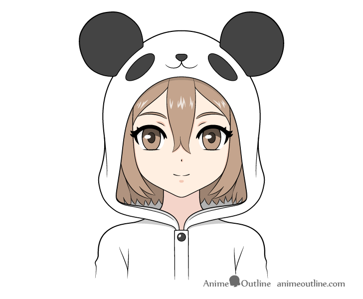 How to Draw an Anime Panda Girl Step by Step  AnimeOutline