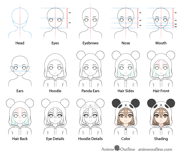 How To Draw a Pretty Anime Girl Step By Step – Drawing Amine and Manga