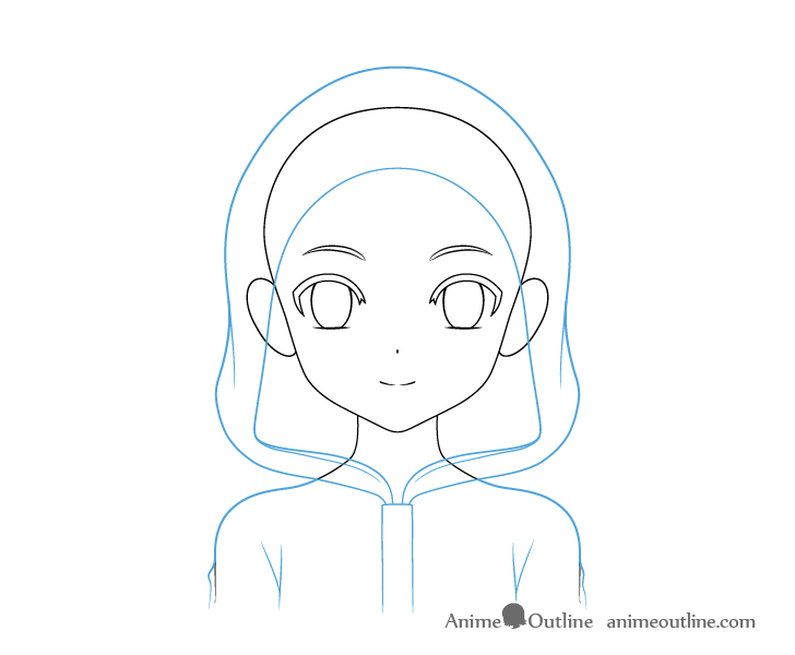 Anime panda girl hoodie see through drawing