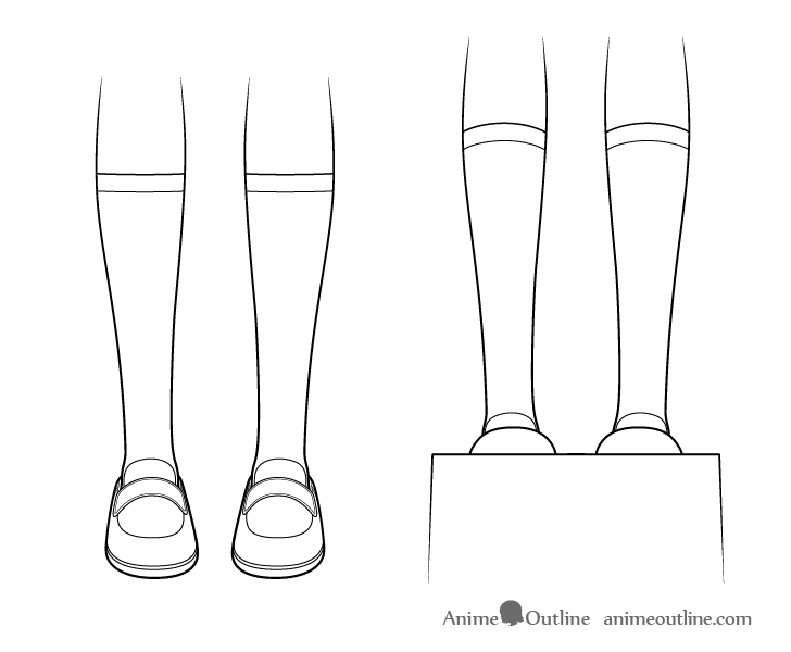 Anime socks eye level drawing