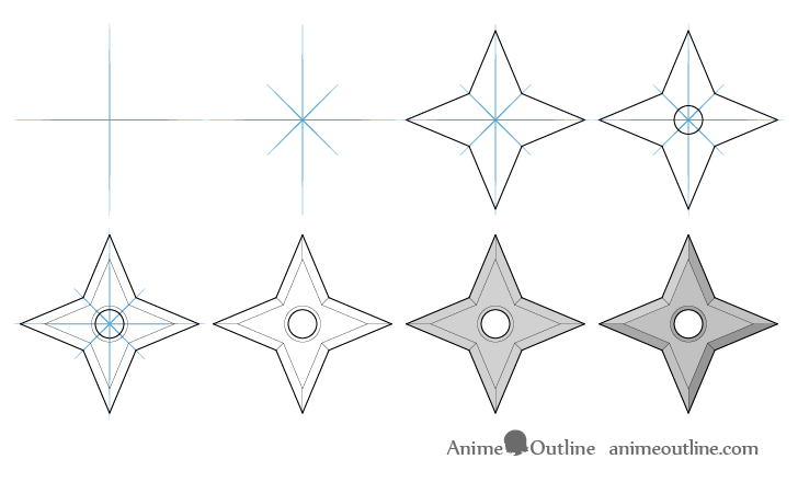Shuriken drawing step by step