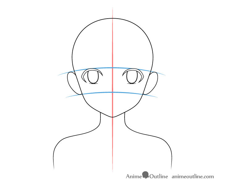 Anime girl in mask ears drawing