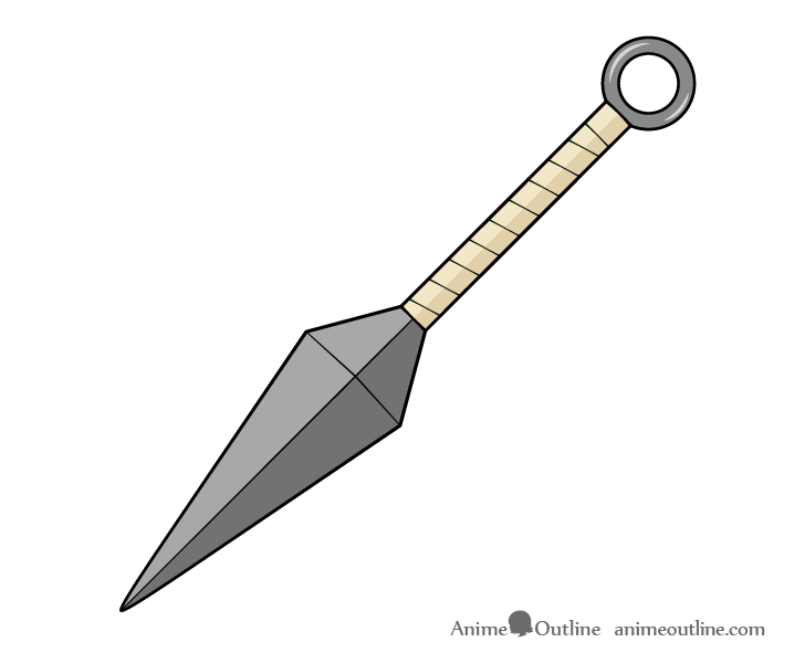 How to Draw a Kunai (Weapon) Step by Step - AnimeOutline