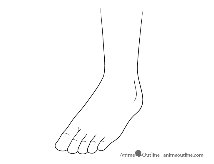 Foot toes details drawing