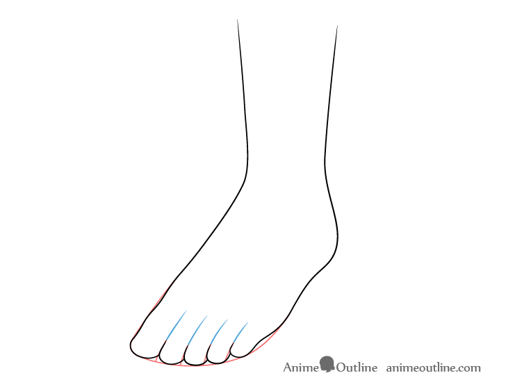 Foot toes placement drawing