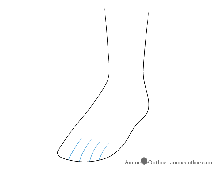 Foot toenails spacing drawing