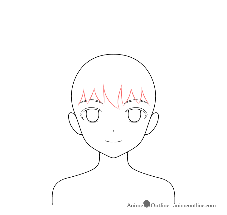 Anime wizard girl hair front drawing