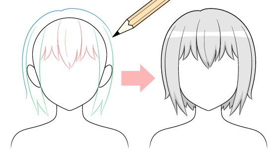 How to draw anime hair video tutorial