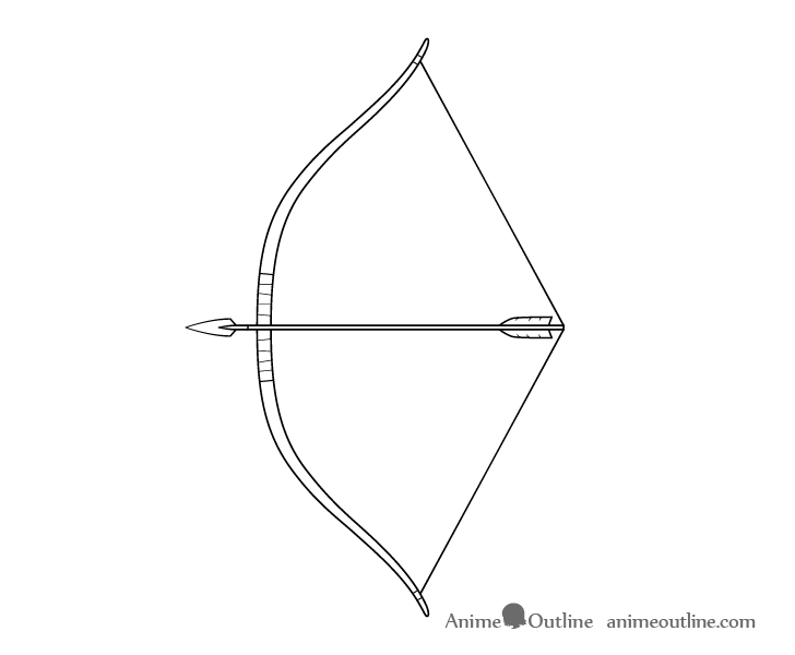 Bow and arrow line drawing