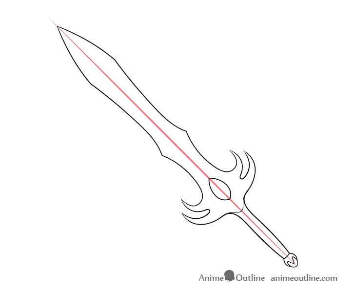 Evil sword jewel drawing
