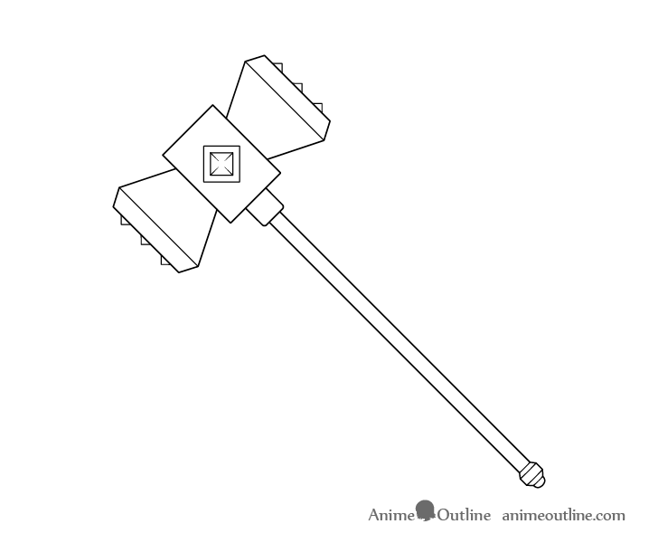 Hammer weapon line drawing