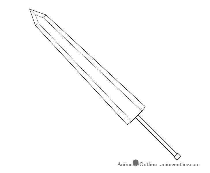 Huge sword blade edges drawing