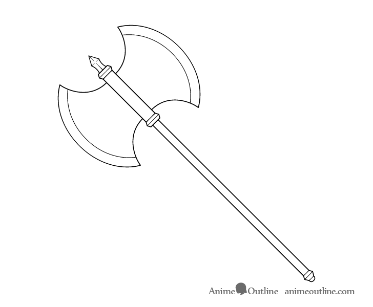Axe weapon line drawing