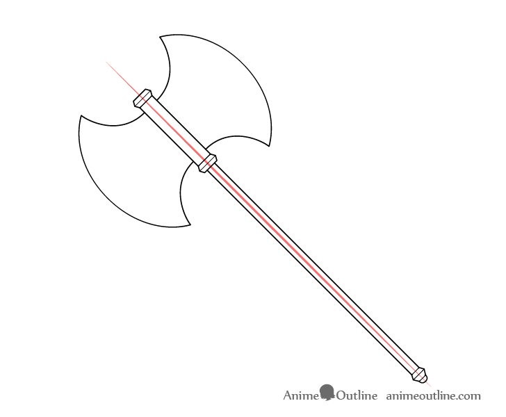 Axe weapon pommel drawing