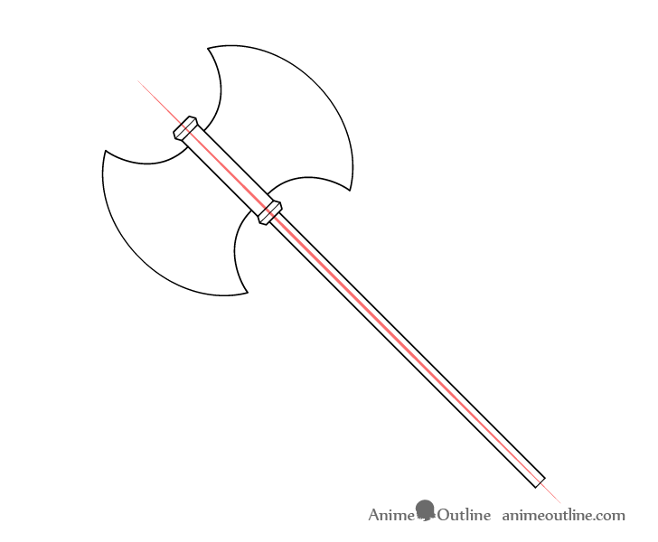 Axe weapon shaft drawing