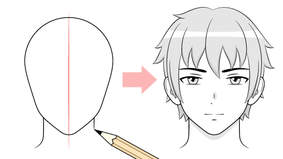 How to draw anime male face video tutorial