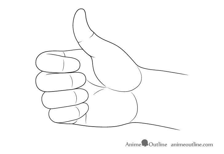 Thumbs up line drawing
