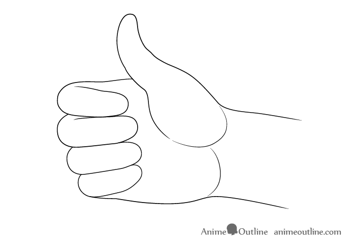 Thumbs up outline drawing
