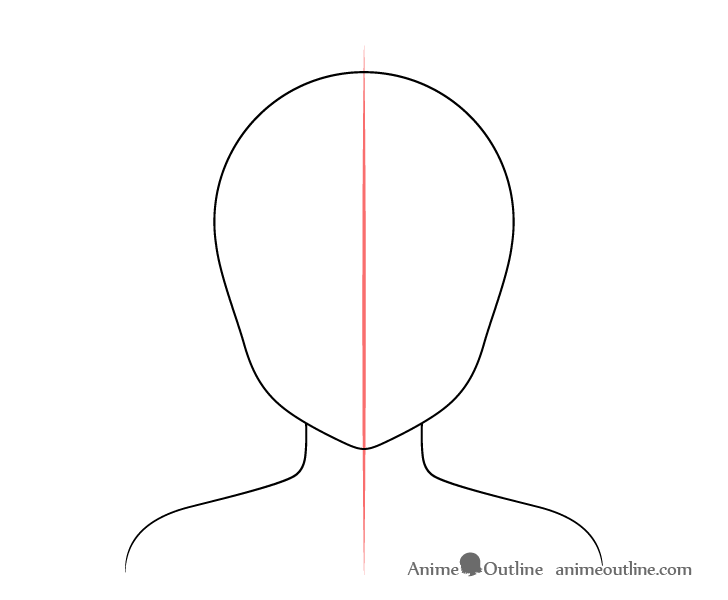 Anime boy head outline drawing
