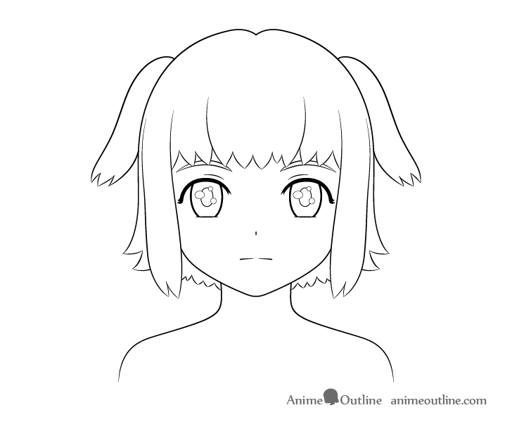 Anime dog girl eye details drawing