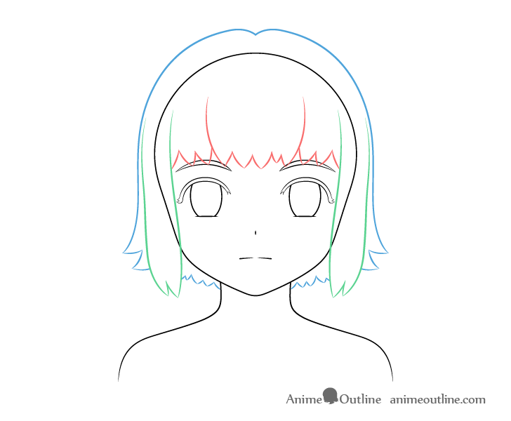 Anime dog girl hair drawing