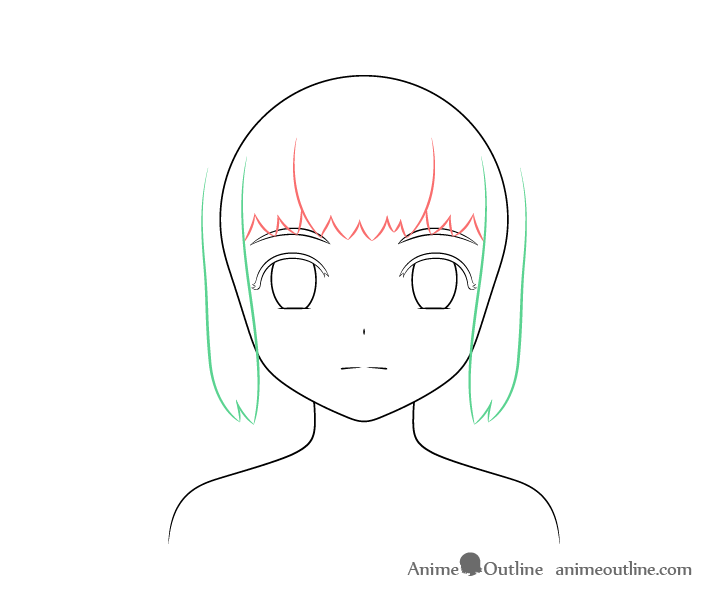 Anime dog girl hair sides drawing