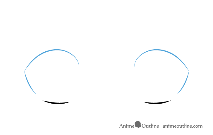 Surprised anime eyes outline drawing