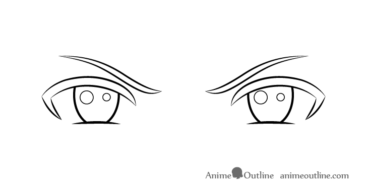 How to Draw Manga Eyes (Man / Both Eyes)