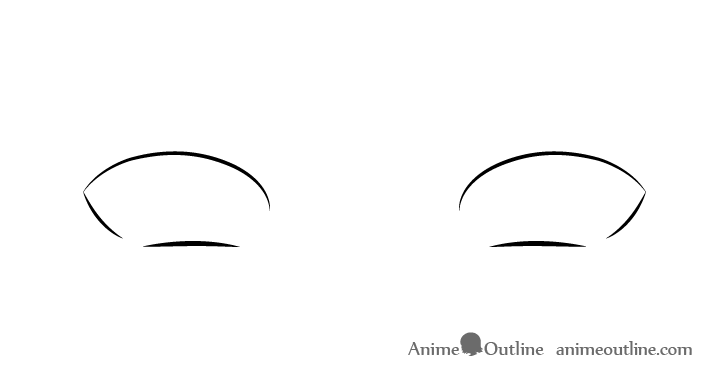 Angry anime eyes outline drawing