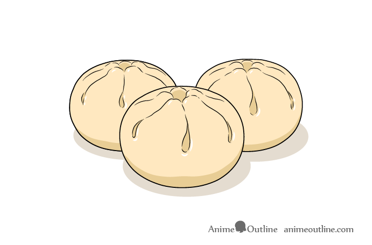 Dumplings drawing shading