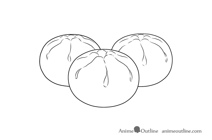 Dumplings line drawing