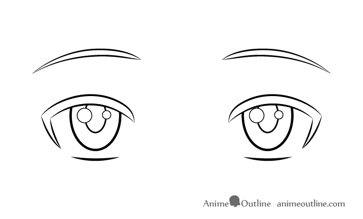 Bored anime eyes detilas drawing