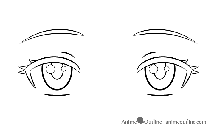 Bored anime eyes line drawing