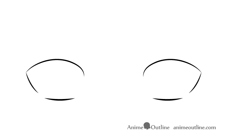 Bored anime eyes outline drawing