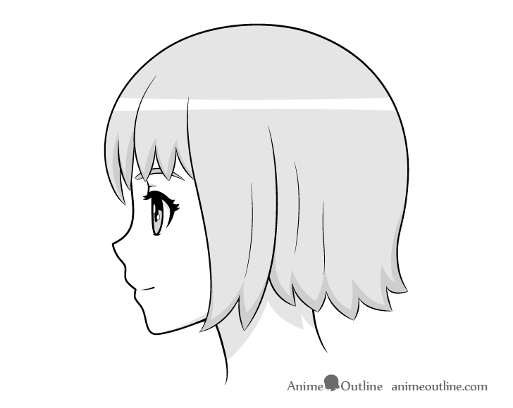 anime face side view drawing