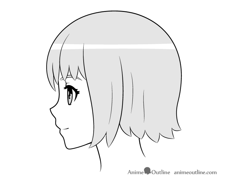 Anime face side view shading