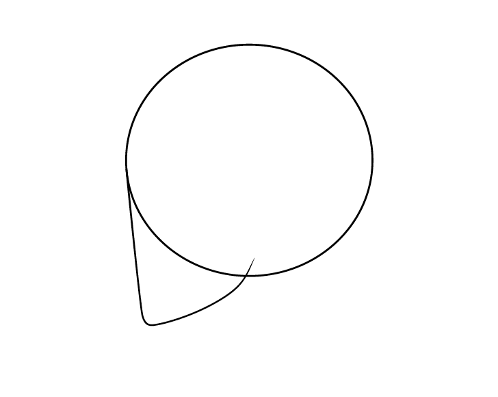 Anime head bottom side view drawing