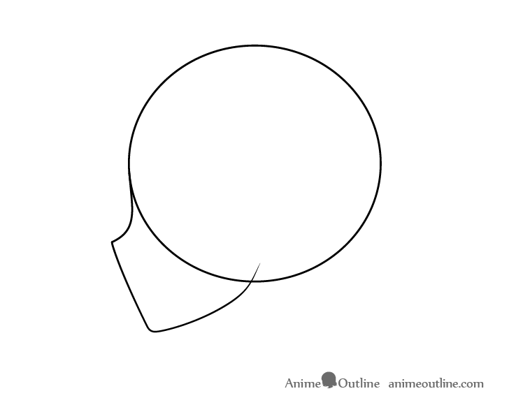 Anime head side view drawing