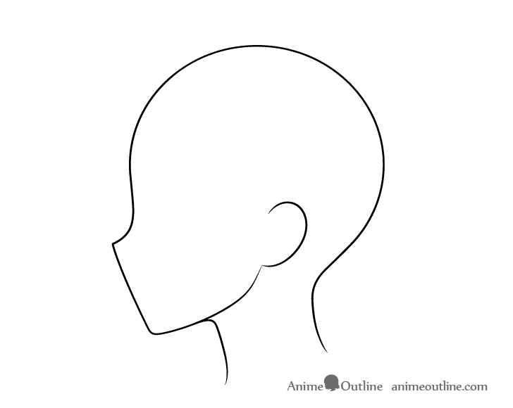 Anime head side view ear drawing